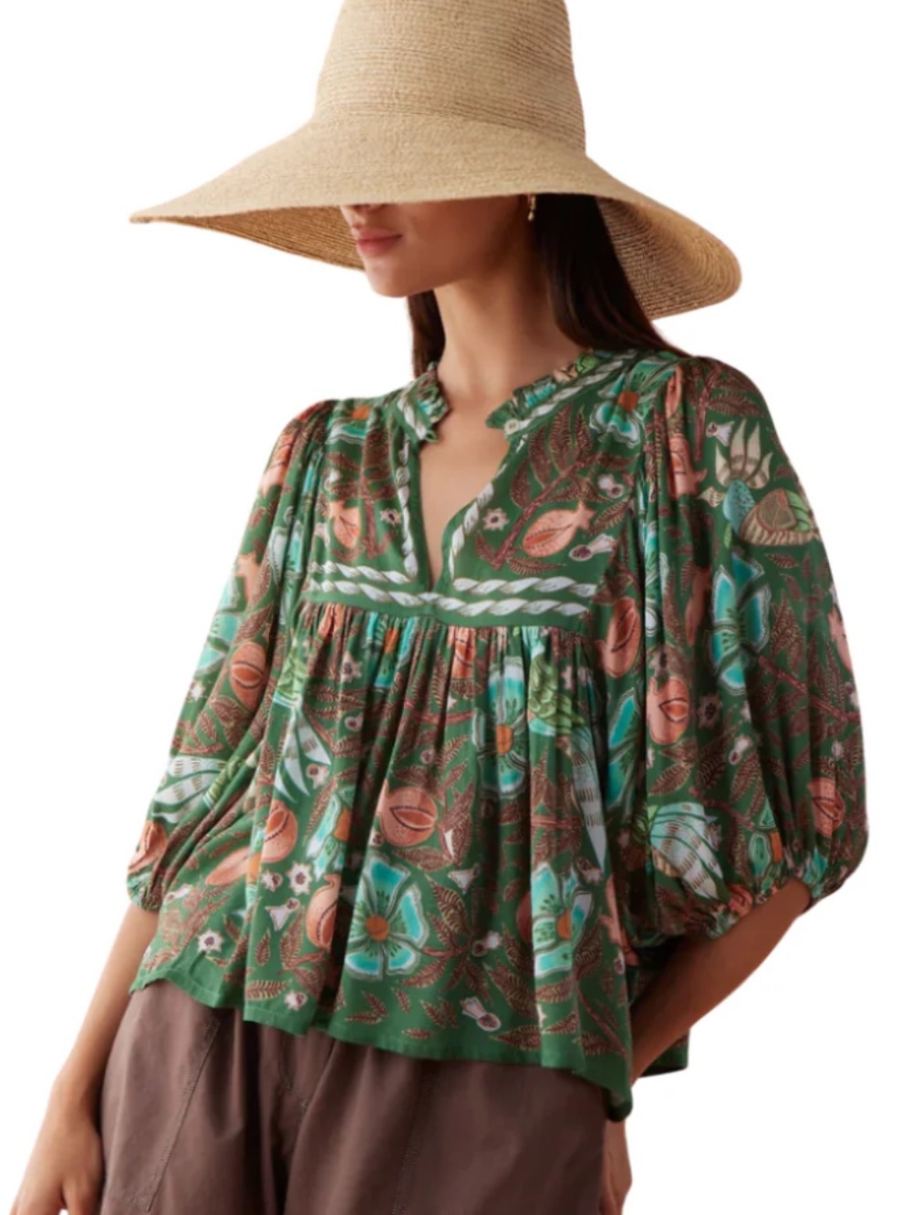 Omika Wren Blouse in Kala Kelp
